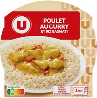 Plat cuisiné Emincé de poulet au curry et riz barquette 300g