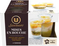 Mises en bouche Saint-Jacques, légumes verts, butternut, 4 verrines -160g