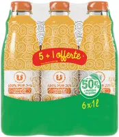 Pur jus d'orange sans pulpe pet 5x1l + 1 offerte