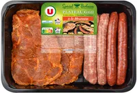 Plateau grillade mexicain, 2 échines + 4 chipos + 4 merguez, transforméen France, 790g