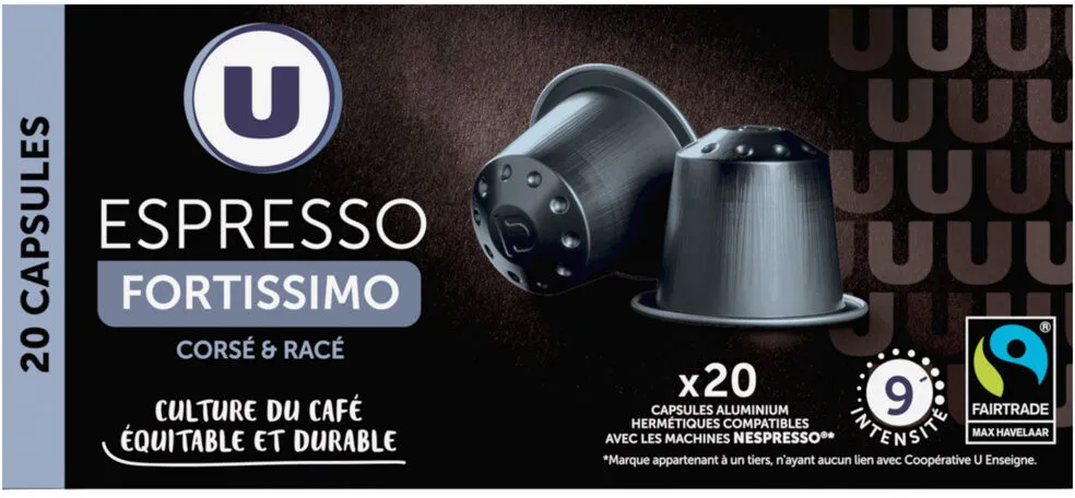 Café Capsules ESPRESSO FORTISSIMO N°9 - compatible NESPRESSO - x20