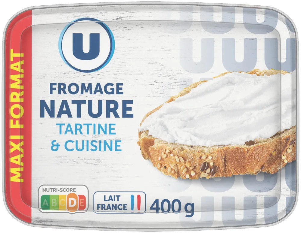 Fromage pasteurisé nature a tartiner 22% MG 400G