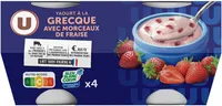 Yaourt à la grecque avec morceaux de fraise 4x150g