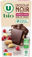 Chocolat noir cranberries et amandes entières - tablette 180g