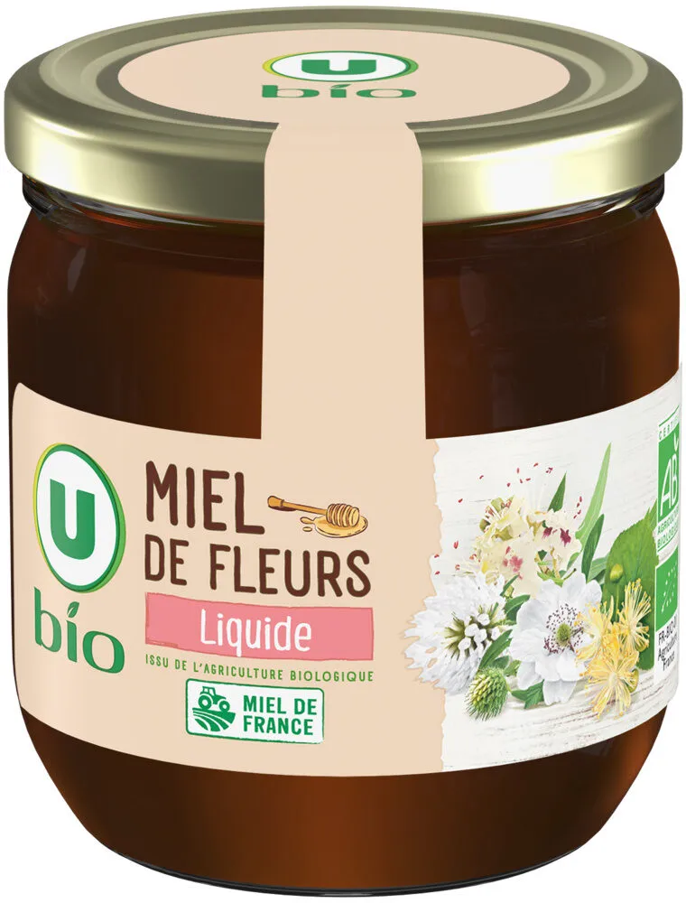 Miel de fleurs liquide bio - Pot verre 250g