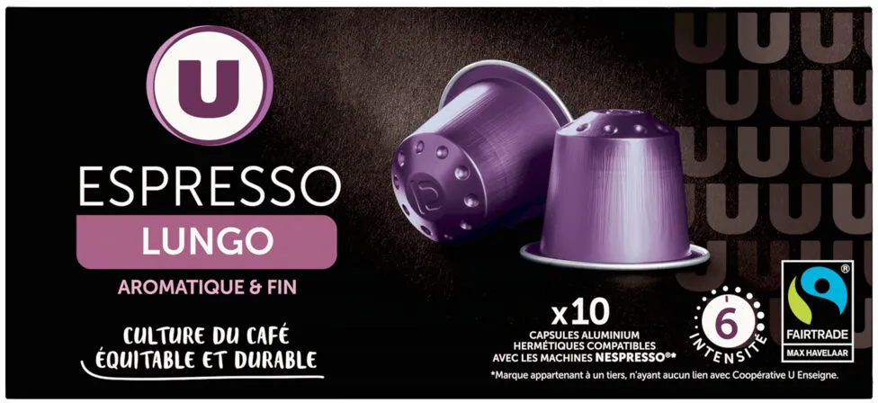 Café Capsules espresso lungo MAX HAVELAAR - compatible NESPRESSO - x10