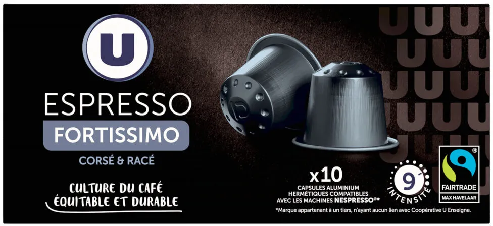 Café Capsules espresso fortissimo MAX HAVELAAR - compatible NESPRESSO- x10