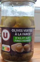 Olives vertes farcies pate d'ail complétée fines herbes 120g