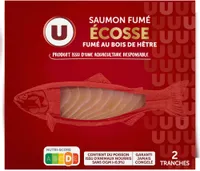 Saumon fumé au bois de hêtre, Atlantique Ecosse, salé au sel sec, 2 tranches - 75g
