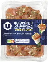 Dés apéritif de saumon fumé au bois de hêtre citron et aneth 100g