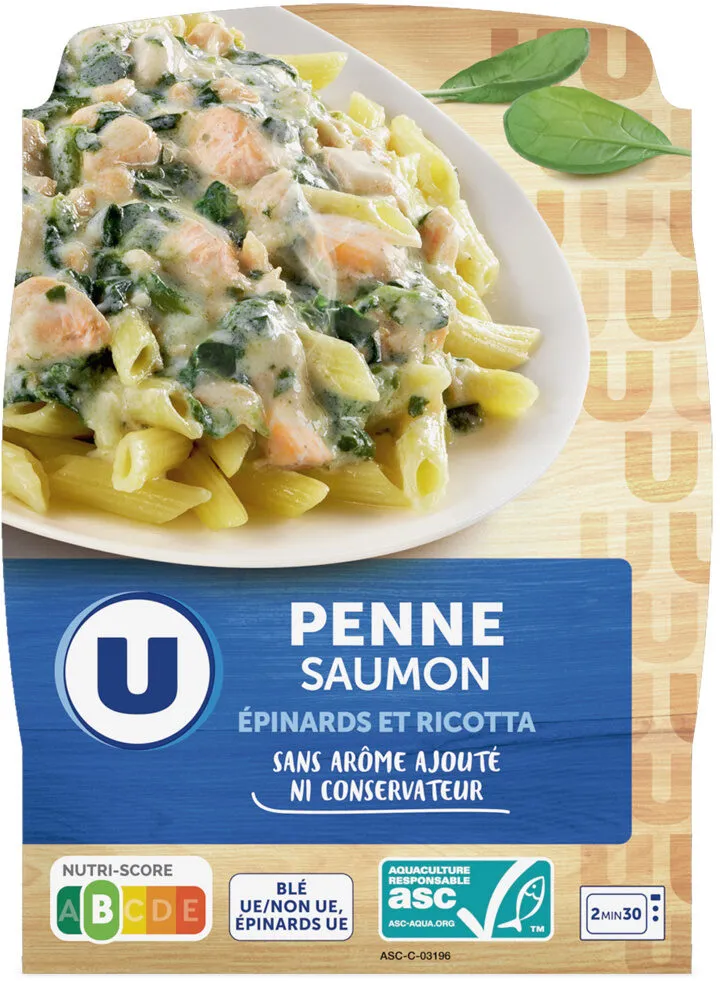 Pâtes saumon ricotta épinards 280g