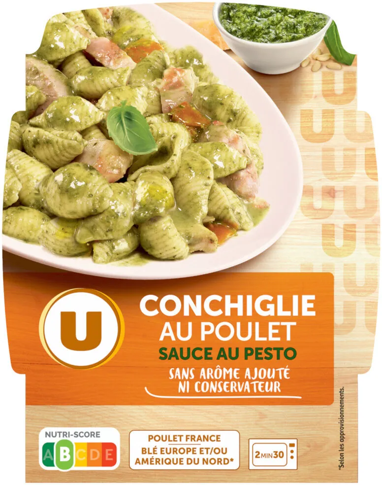Conchiglie au poulet sauce au pesto