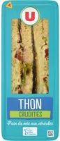 Sandwich pain de mie aux céréales, thon et crudités