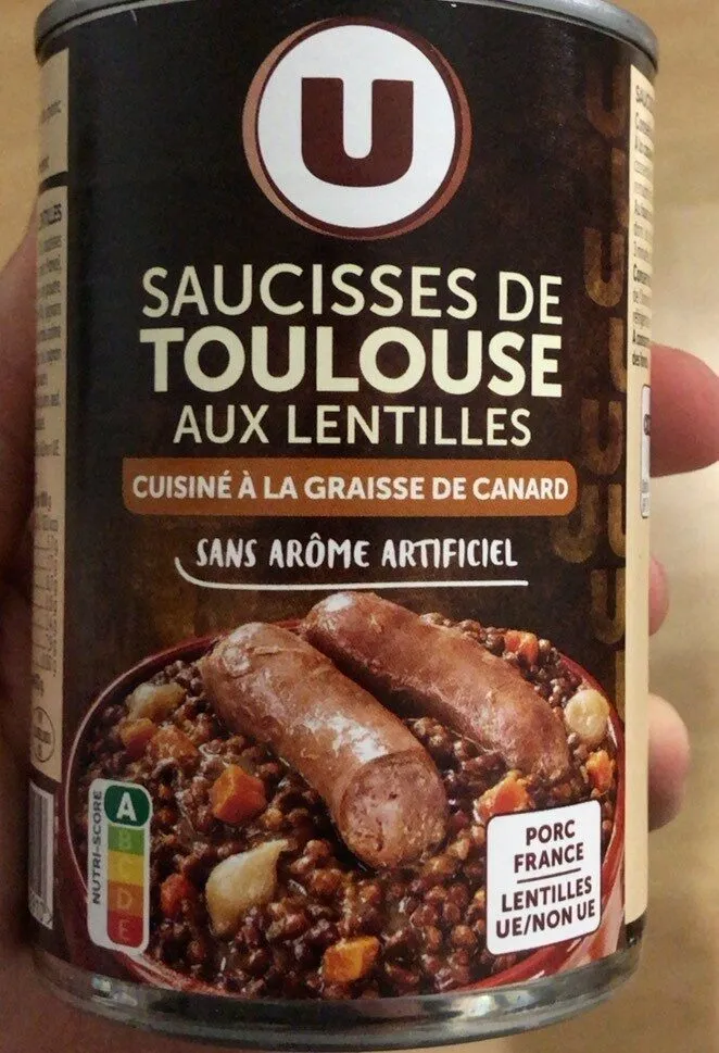 Saucisses de Toulouse aux lentilles Boîte de 420g