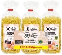 Pâtes Torsades IGP d'Alsace aux oeufs sachet 3x250g
