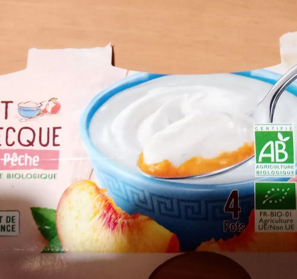 Yaourt à la grecque bio lit de pêche 4x125g