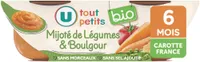 Plat bébé Mijoté de légumes et boulgour, de 6 à 12 mois - 2x200g - Repas bébé