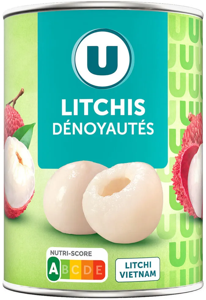 Litchis dénoyautés, boîte 3/4, 250g