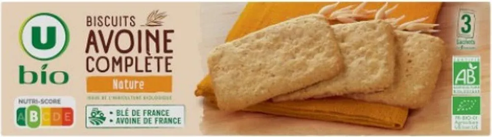 Biscuits à l'avoine complète nature bio 130g