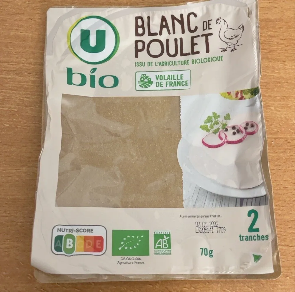 Blanc de poulet 2 tranches 70g
