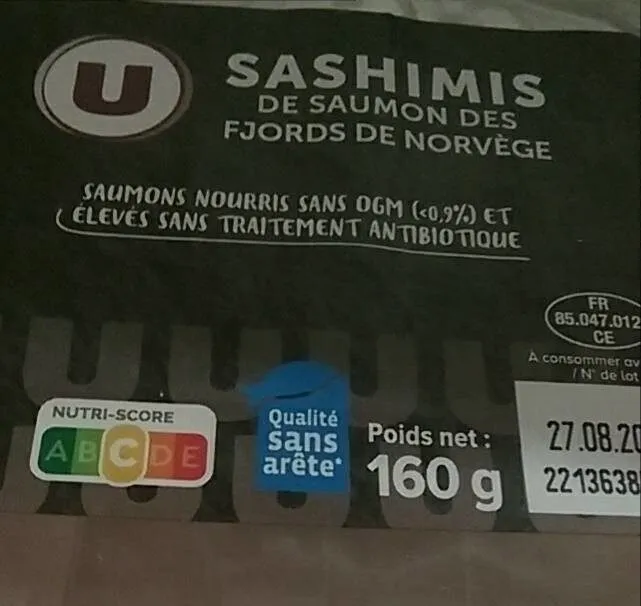 Sashimi saumon et ses sauces soja,transformé en France, barquette,160g