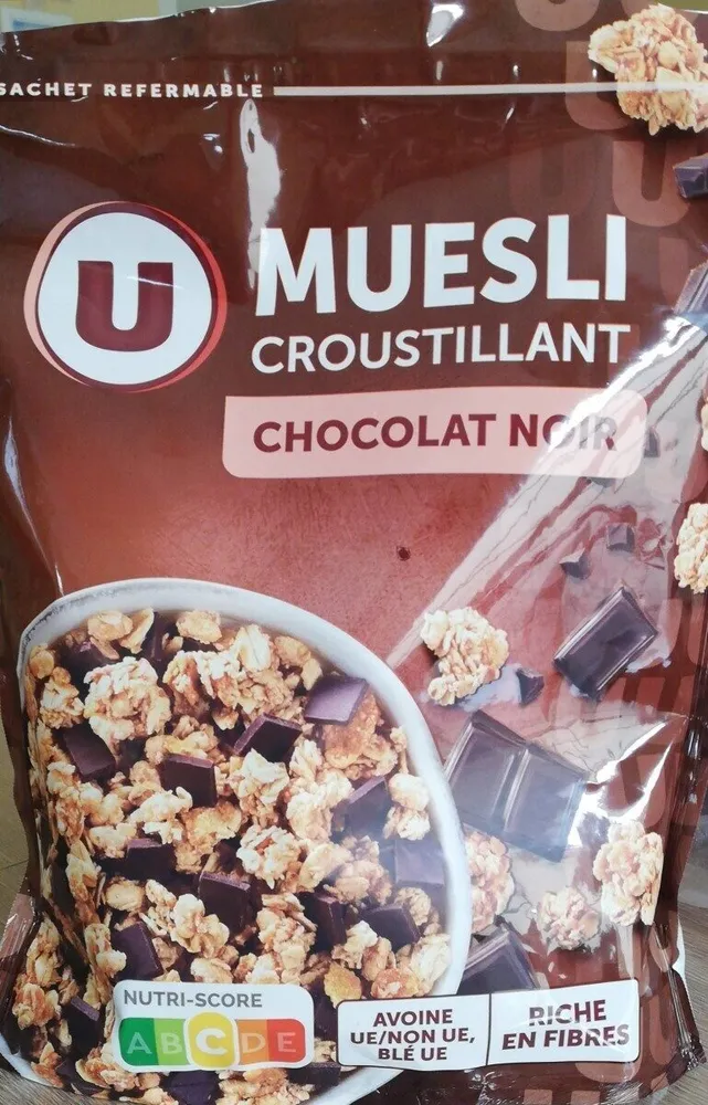 Céréales Muesli croustillant chocolat noir paquet 500g