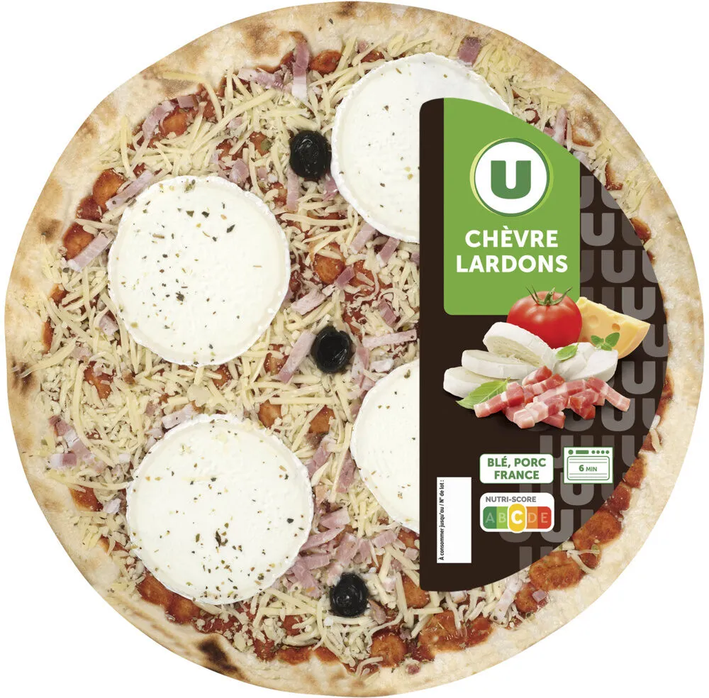 Pizza chèvre lardons fumés - 450g