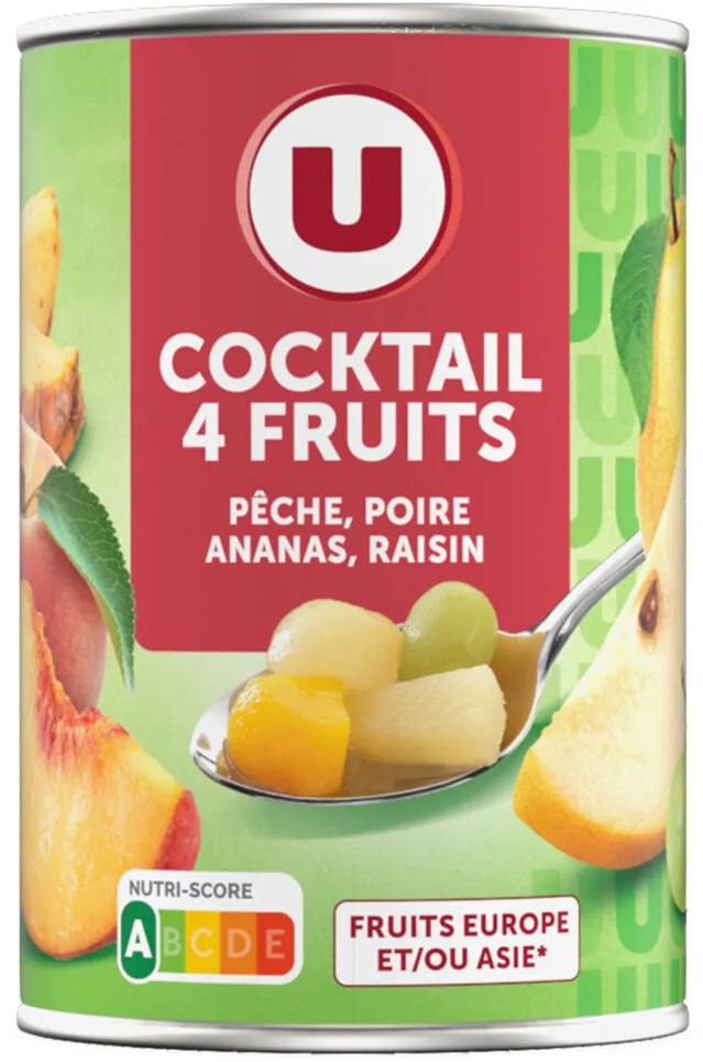 Cocktail 4 fruits au sirop léger boîte 1/2 250g