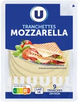 Tranches de mozzarella au lait pasteurisé 22%MG 200g