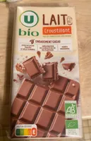 Chocolat au lait et riz croustillant, tablettes 2x100g