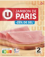 Jambon de Paris sans couenne -25% sel - x2 tranches, 70g