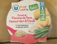 Plat bébé Ecrasé de pomme de terre, haricots verts et dinde, dès 12 mois - 230g - Repas bébé