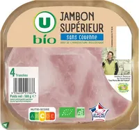 Jambon Supérieur sans couenne Conservation Sans Nitrite - x4 tranches,140g