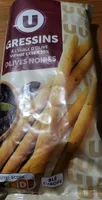 Gressins huile d'olive vierge extra et olives noires 125g