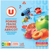 Dessert fruitier Gourdes compote 2xpomme fraise/2xpomme abricot ssa -4x90g