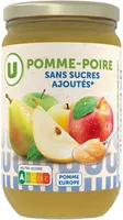 Purée de pomme poire sans sucre ajouté, bocal 680g