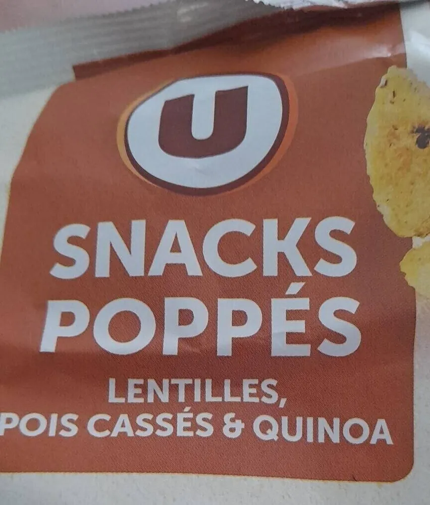 Snacks poppés lentilles pois cassés et quinoa, sachet 70g