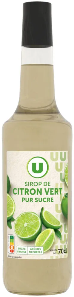 Sirop citron vert, bouteille 70cl