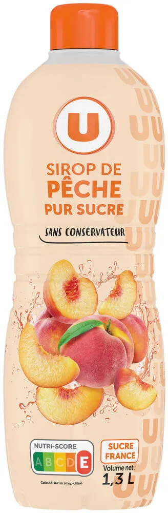 Sirop pêche, bouteille 1,3l