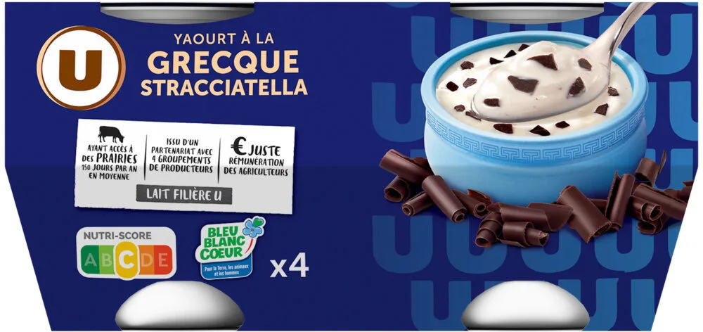 Yaourt à la grecque stracciatella 4x150g