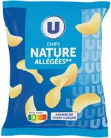 Chips nature allégées, sachet 100g