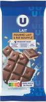Chocolat au lait fourré riz soufflé - tablettes 2x100g