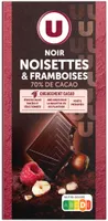 Chocolat noir noisettes et framboises