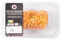 Rôti farci saumon noix St Jacques, transformé en France, barquette,450g