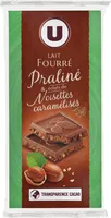 Chocolat lait fourré praliné éclats noisette caramélisée - 2x150g