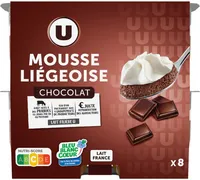 Mousse liégeoise chocolat 9,5%mg 8x80g