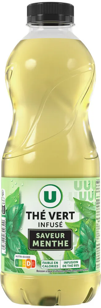 Boisson thé glacé vert saveur menthe - Bouteille 1L