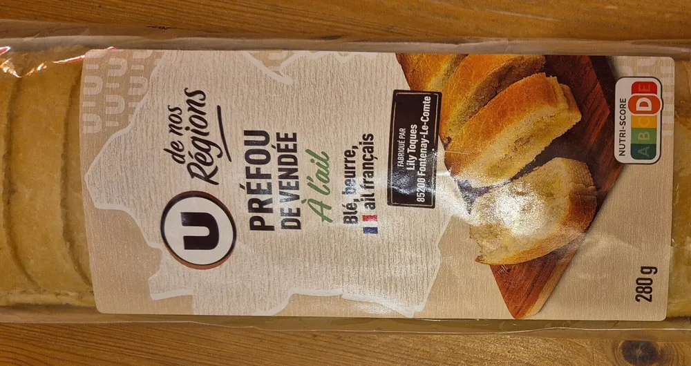 Pain spécial garni de beurre et d'ail UDNR 280g
