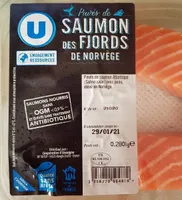 Pavé de saumon, Salmo salar, avec peau, élevé en Norvege, 2 pièces,barquette 250g