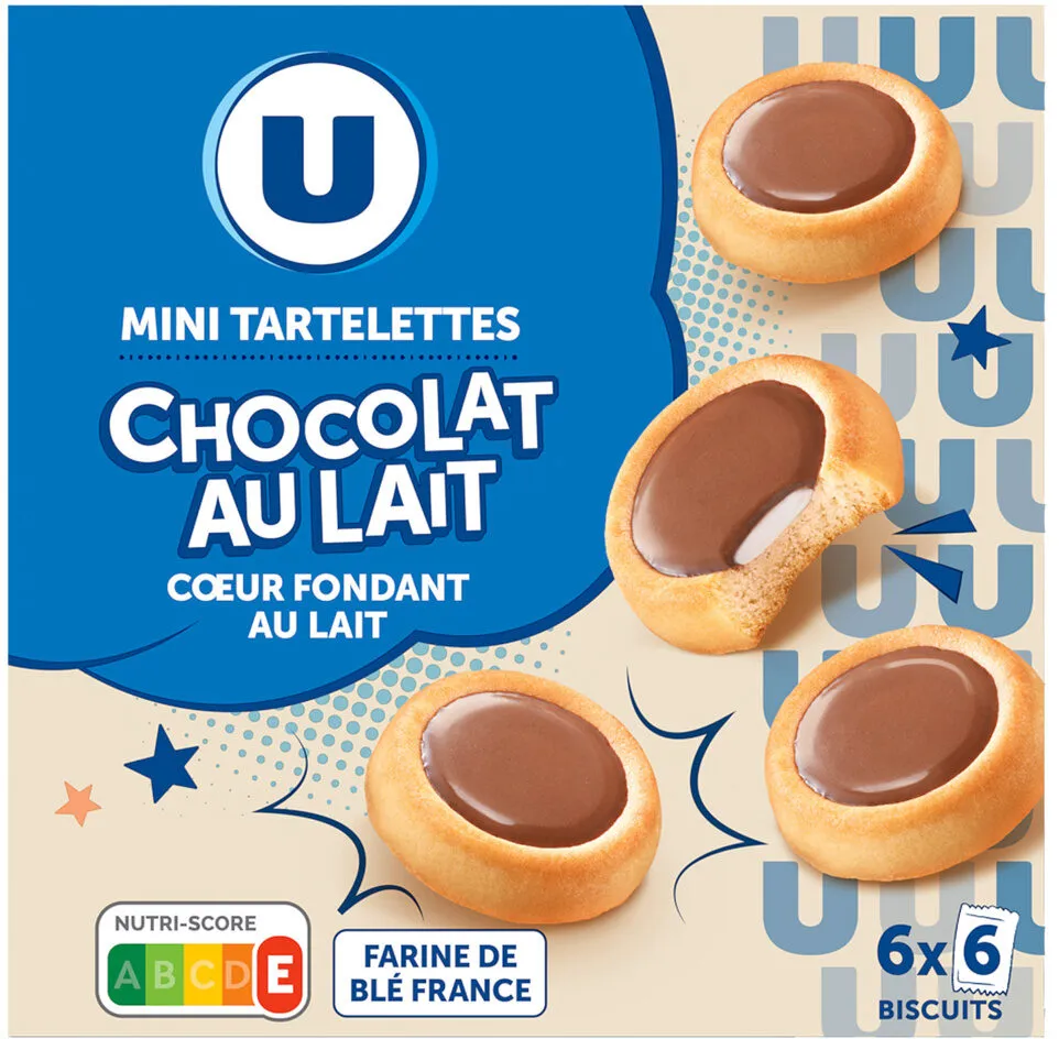 Mini tartelette chocolat au lait coeur fondant au lait, 225g